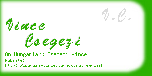 vince csegezi business card